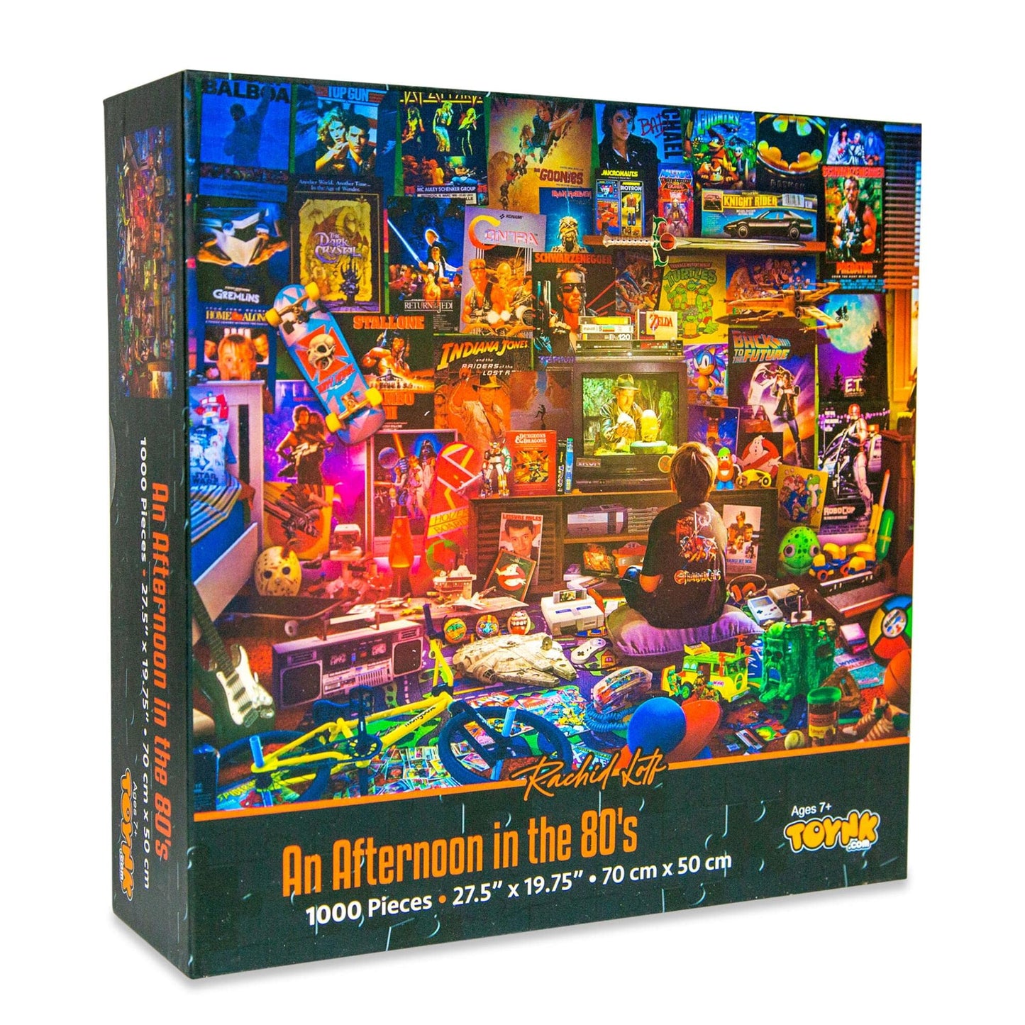 Toynk 1000-Piece Retro Jigsaw Puzzle - Afternoon in The 80s, 28x20 Inches, Orange, Recycled Materials, Model 610210