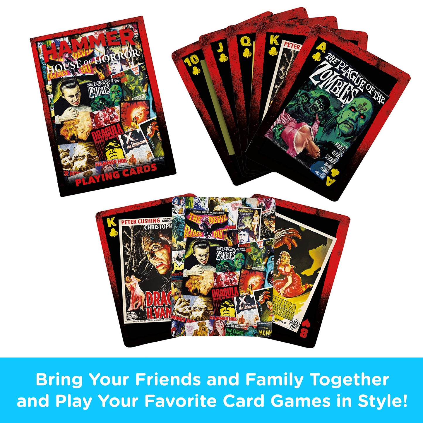Aquarius Hammer House Of Horror Playing Cards - Horror Movies Themed Deck Of Cards For Your Favorite Card Games - Officially Licensed Hammer Merchandise & Collectibles