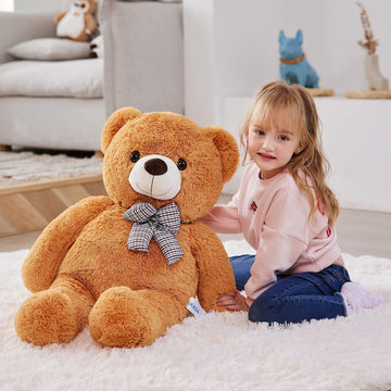 Ikasa Giant Teddy Bear Plush Toy Stuffed Animals (Brown, 30 Inches)