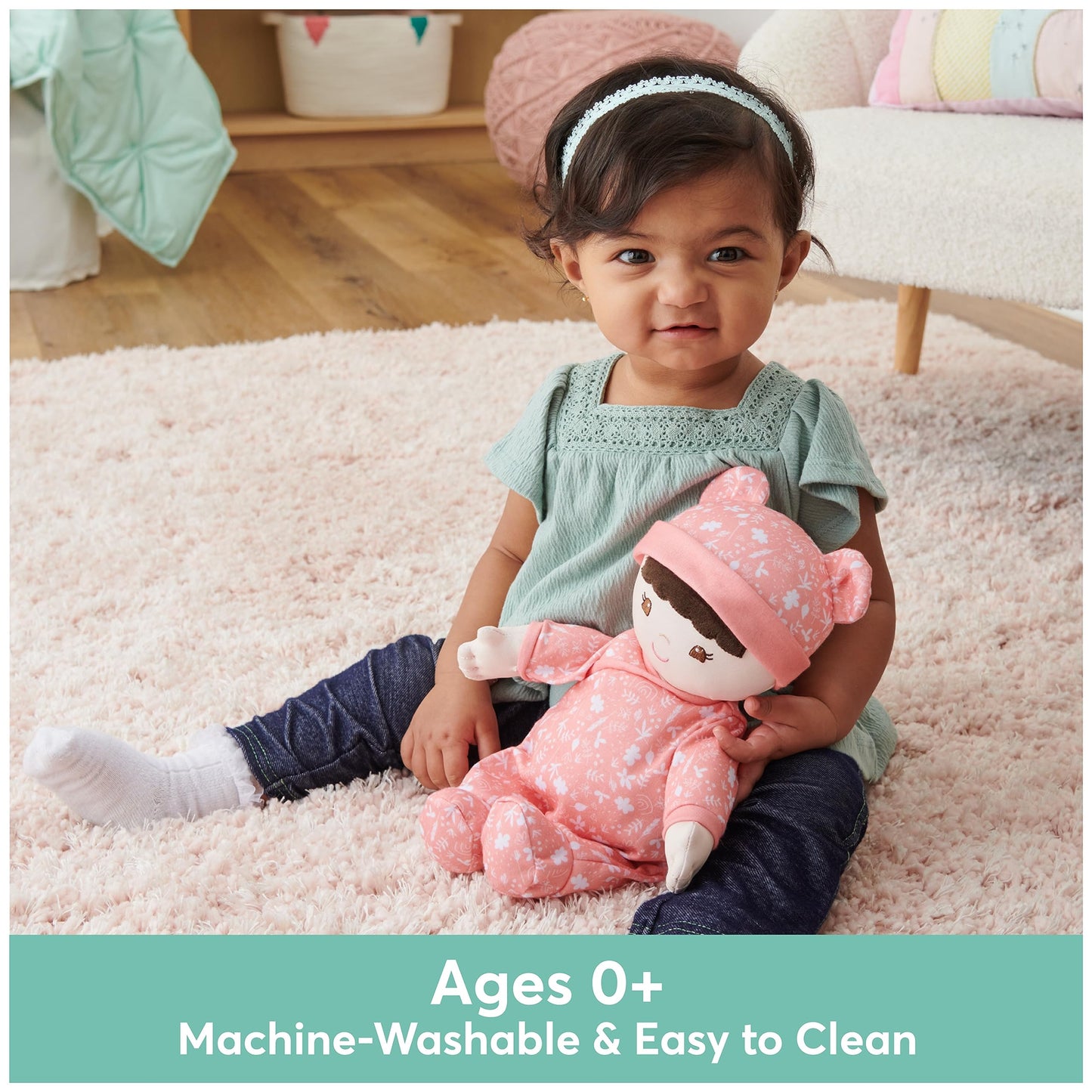 GUND Baby Doll - Sustainable Plush Toy, 12" Poppy, Made from 100% Recycled Materials, Ideal for Newborns & Toddlers