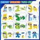 LINAYE 12 Pack Building Blocks Set - Number Learning Toys 355 PCS 12 in 1 Number Robots STEM Toys for Kids, Easter Stuffers Fill