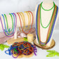 100 Pcs Lgbt Beads Necklaces, 33'' Rainbow Beads Bulk, Plastic Colorful Beaded Necklaces Set, Lgbt Parade Throw Accessories Stuf