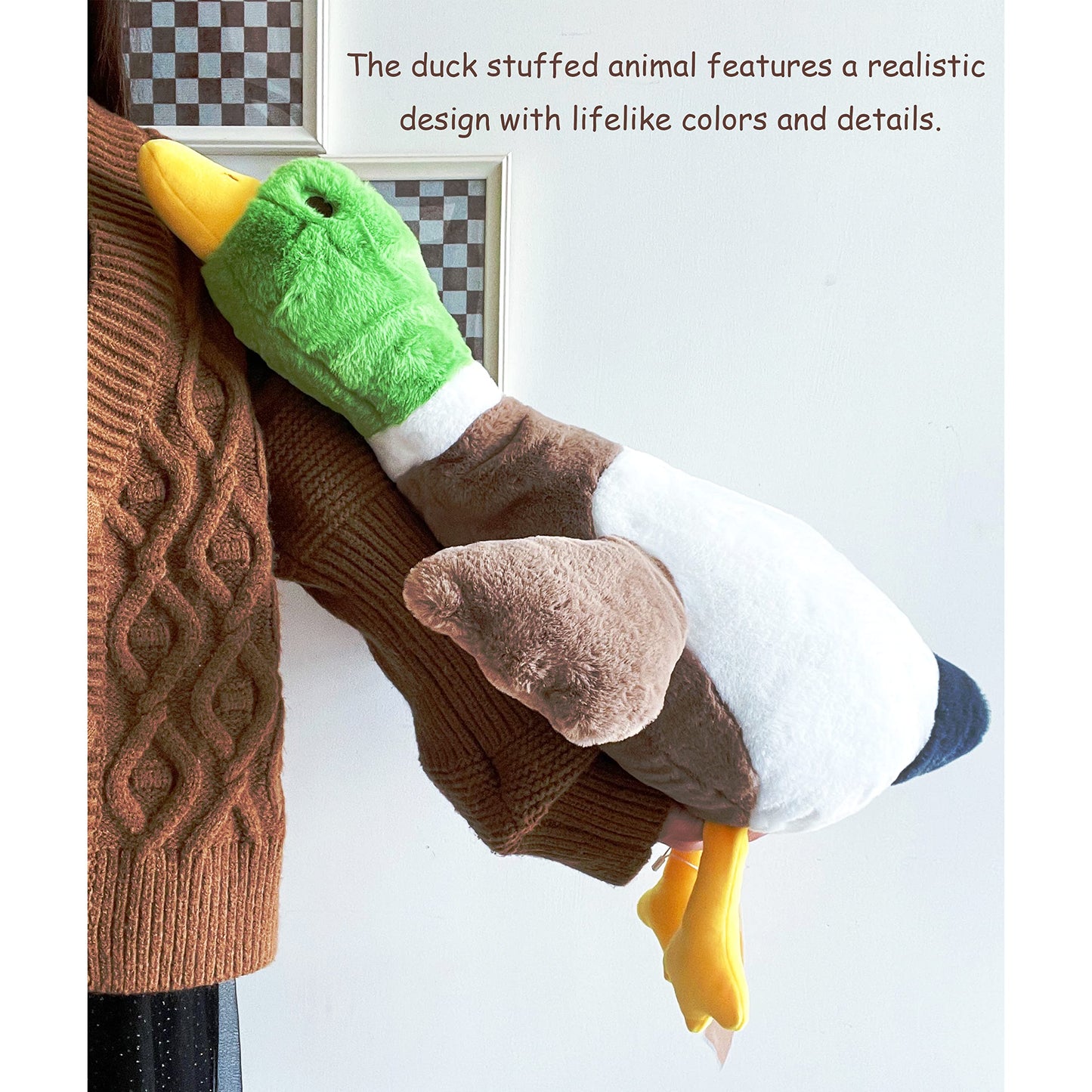 Tanha Mallard Duck Plush, Duck Stuffed Animals, Mallard Duck Baby Stuff Plush Toy (30Inch / 75Cm)