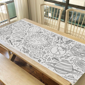 Tiny Expressions Giant Coloring Poster For Kids - Rolled, No Creases 30' X 72' Jumbo Paper Banner Or Table Cover For School Parties - Large Pages For Children To Color On Floor Or Wall (Outer Space)
