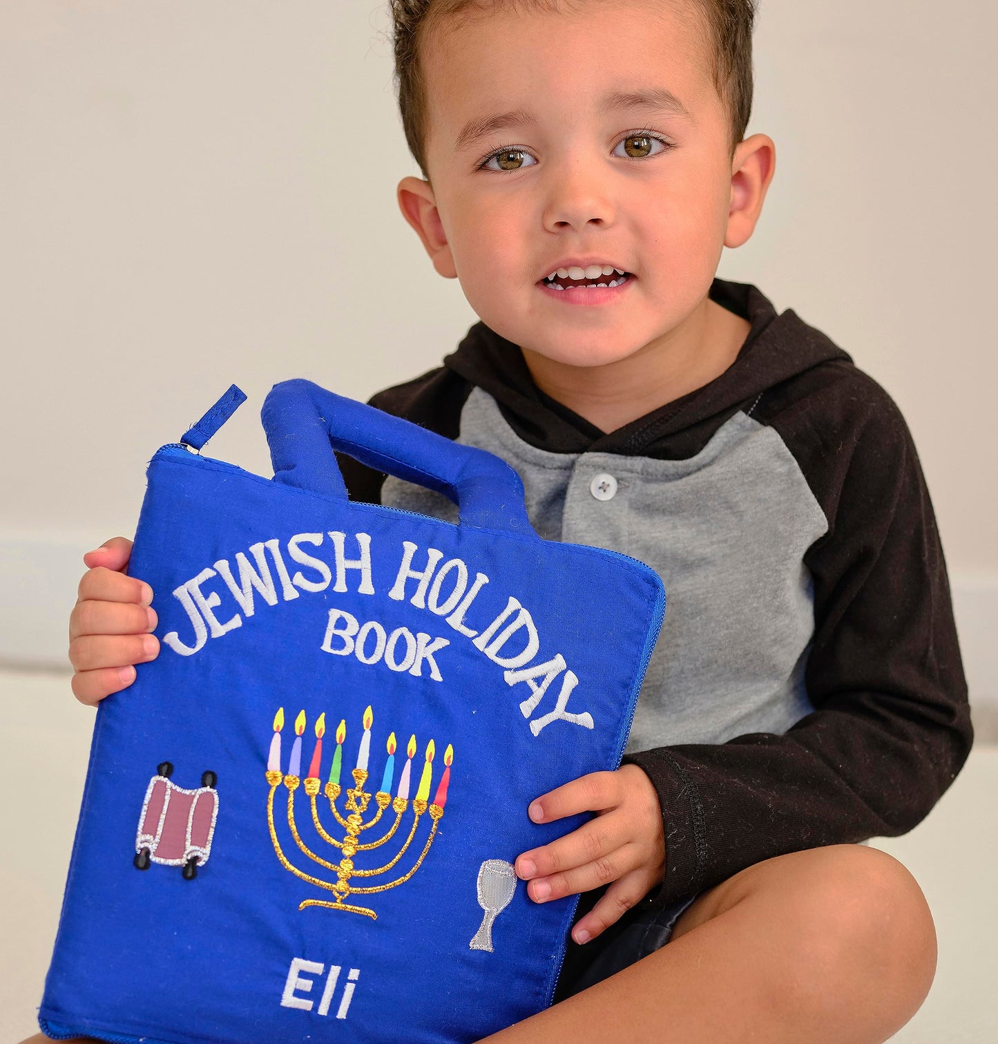 Pockets of Learning Personalized Jewish Holiday Quiet Book | Interactive Fabric Activity Book for Toddlers | 1 Count | Model 5464