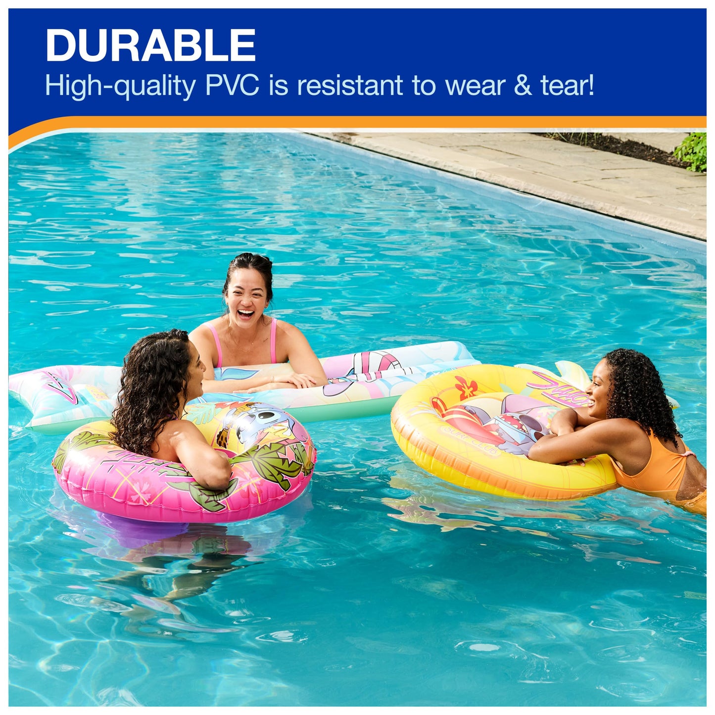 Swimways Stitch Oversized Pool Float, Inflatable Pool Floats & Kids Pool Toys, Swimming Pool Accessories & Beach Essentials For