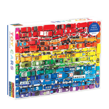 Galison 1000 Piece Rainbow Toy Cars Jigsaw Puzzle for Families and Adults, Finished Puzzle is a Unique Rainbow Image, Photo Art 