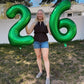Green Number 6 Balloon 40 Inch, 6 Balloon Number, 6Th Birthday Decorations, Green Party Supplies For Boys Girls