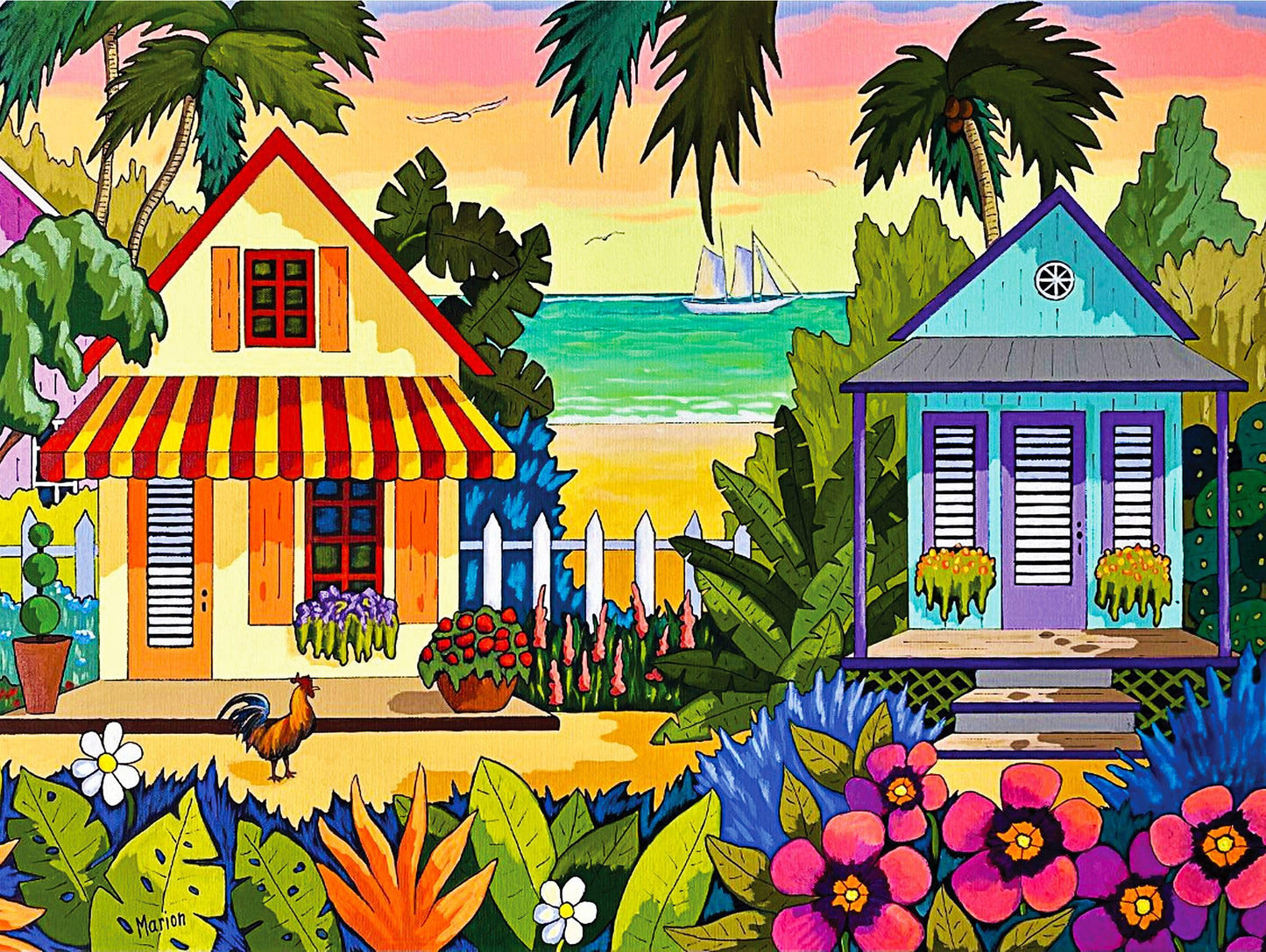 Springbok Key West Inspiration 500 Piece Jigsaw Puzzle for Adults - Beach Travel Puzzle - Unique Cut Pieces - Made in USA