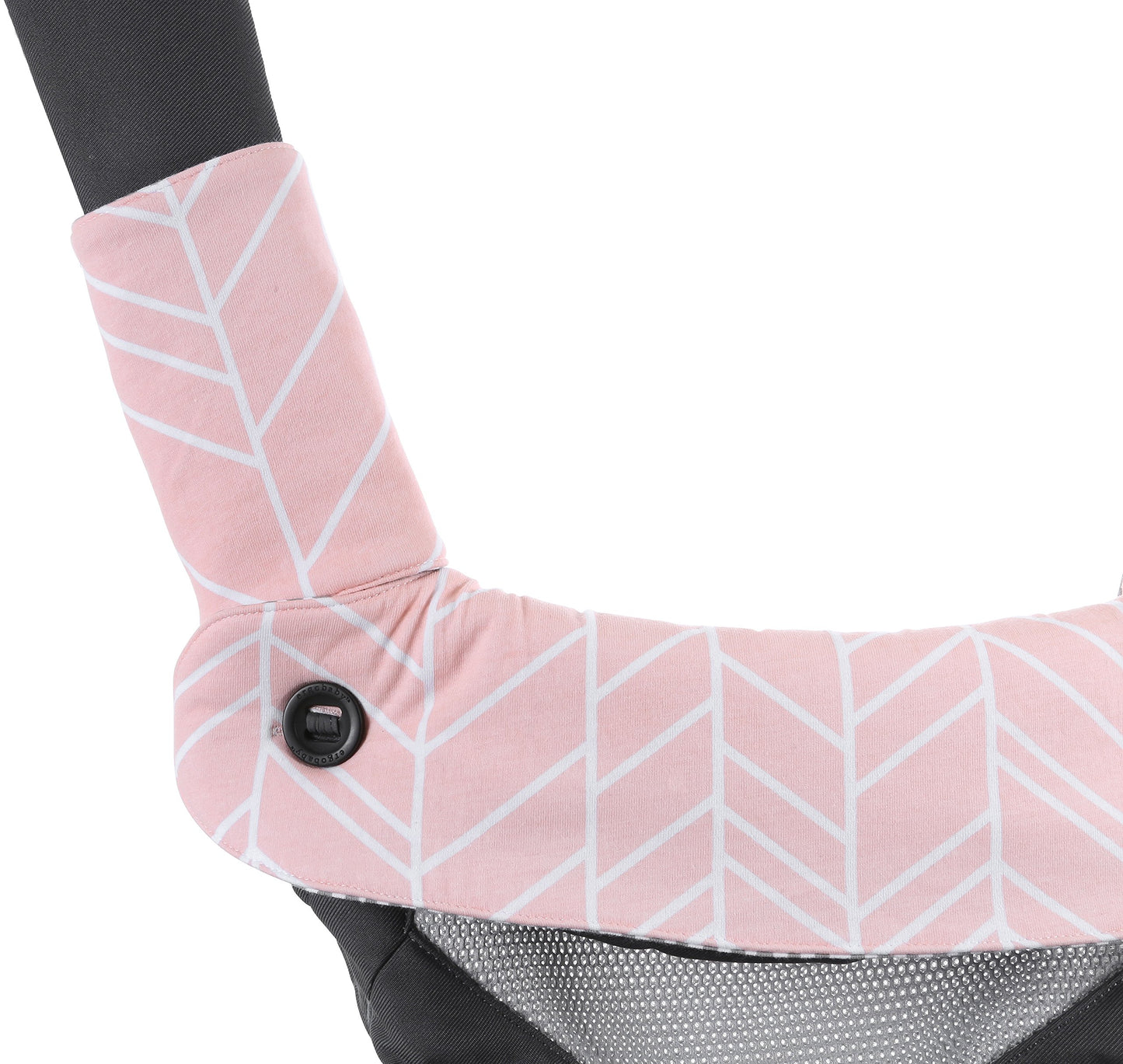 enhanced Drool and Teething Reversible Cotton Pad | Fits Ergobaby Four Position 360 + Most Baby Carrier | Pink Herringbone Design | Hypoallergenic | Great Baby Girl Shower Gift by Mila Millie
