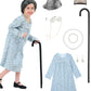 Girls 100Th Day Of School Costume Grandma Dress Halloween Cosplay Little Old Lady Costume For Kids (3 Floral, 9)
