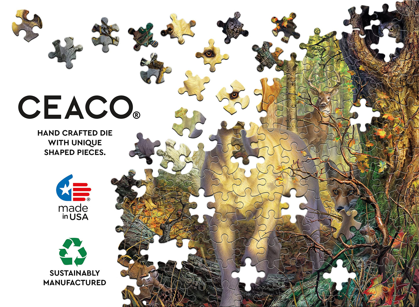 Ceaco 500 Piece Jigsaw Puzzle - Mark Fredrickson Yellow Lab - Multicolor - 19 x 19 inches - Cardboard
