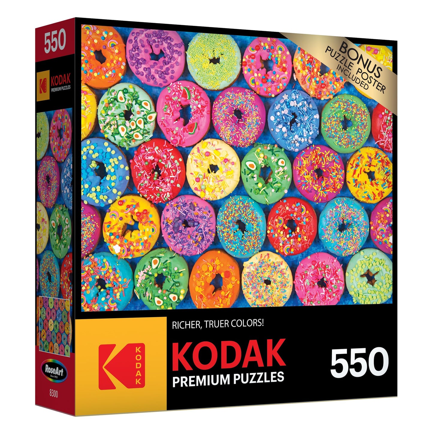 RoseArt 550 Piece Jigsaw Puzzle - Kodak Premium Lots of Sprinkles Donuts - Multi-colored Cardboard