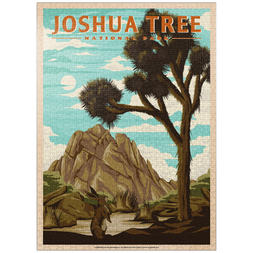 MyPuzzle Joshua Tree National Park - Where Trees Thrive in The Desert  Vintage Travel Poster - enhanced 1000 Piece Jigsaw Puzzle for mature-themeds