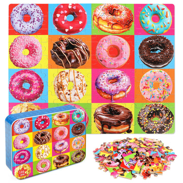 Lelemon 100 Pieces Donuts Jigsaw Puzzles For Kids Ages 4-8 Doughnut Puzzles Boys Girls Children Learning Educational Puzzles Por