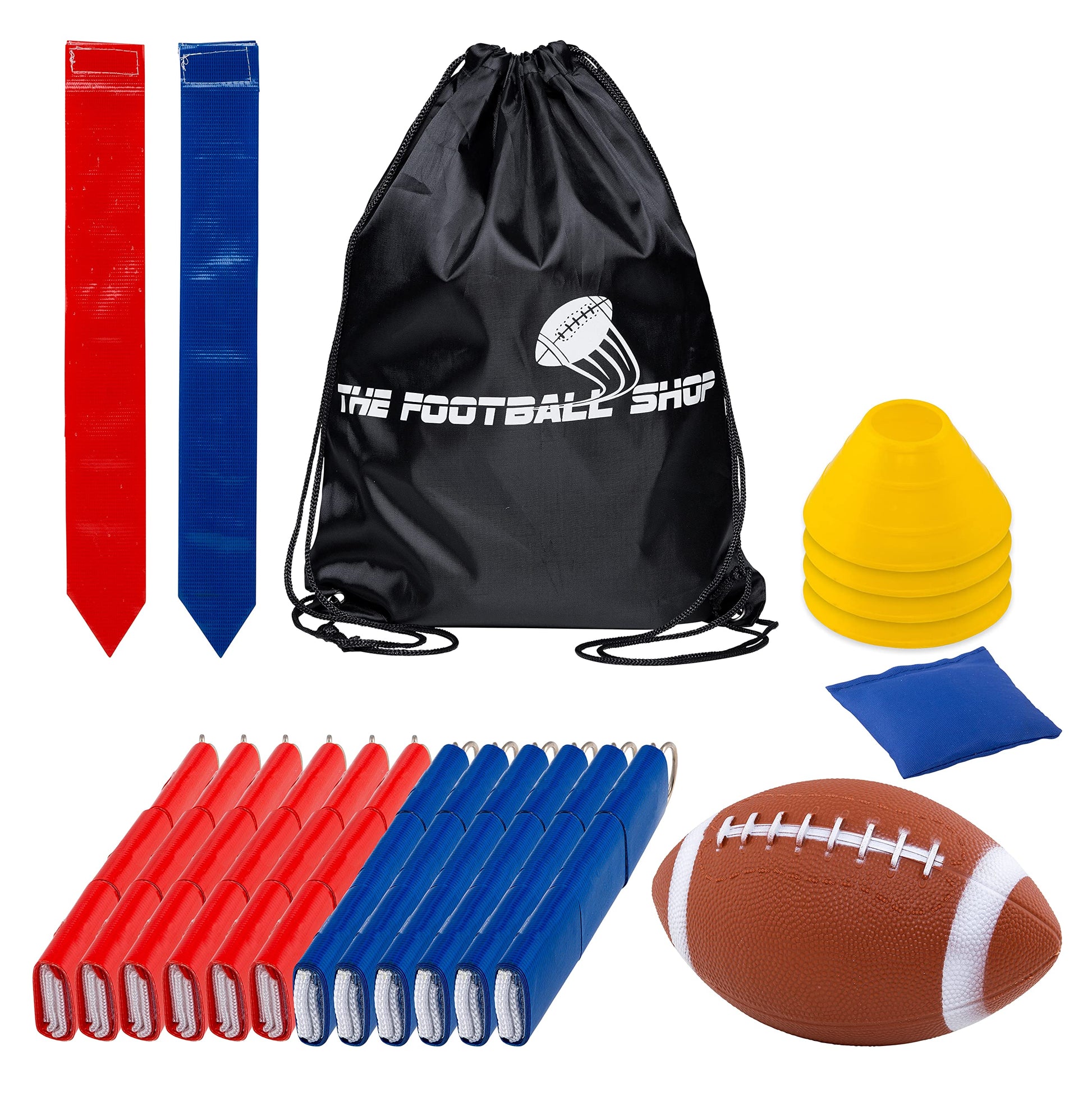 Flag Football 12 Players 3 Flags mature-themed Kids Youth Set 55 Pieces with Football