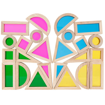 Tickit Rainbow Blocks - Set Of 24 - Sensory Blocks For Toddlers Aged 12M+ - Colorful Montessori Stacking Shapes - First Building