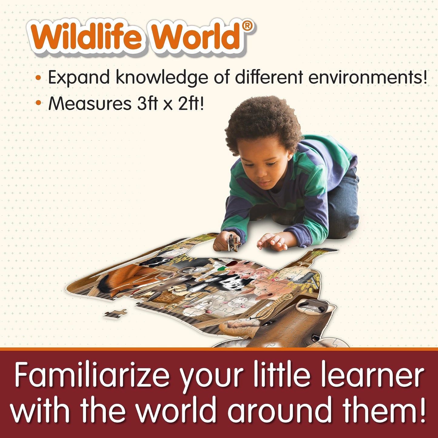 The Learning Journey: Wildlife World - Farm Puzzle - 200Pcs Challenging Jigsaw Puzzles - Intellectual Game Learning Education Ki