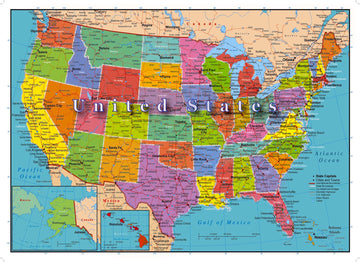 Hennessy Puzzles 1000 Piece Jigsaw Map - USA Highways, Rivers & Capitals, Chipboard, Model 2902