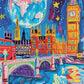 Cross & Glory - Starry Night In London - 1000 Piece Jigsaw Puzzle | Vibrant Art Of Big Ben & Red Double Decker
