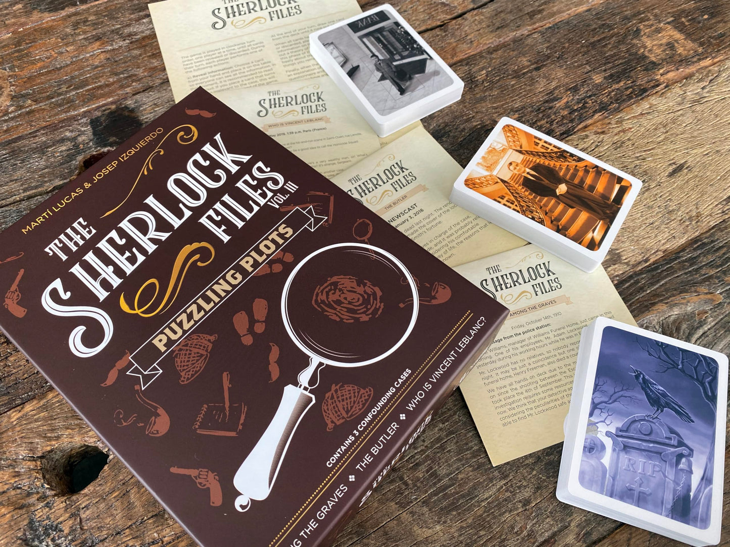 Indie Boards and Cards The Sherlock Files: Puzzling Plots, Brown, Model SFPP01IBC, Paper Game for Mystery Lovers