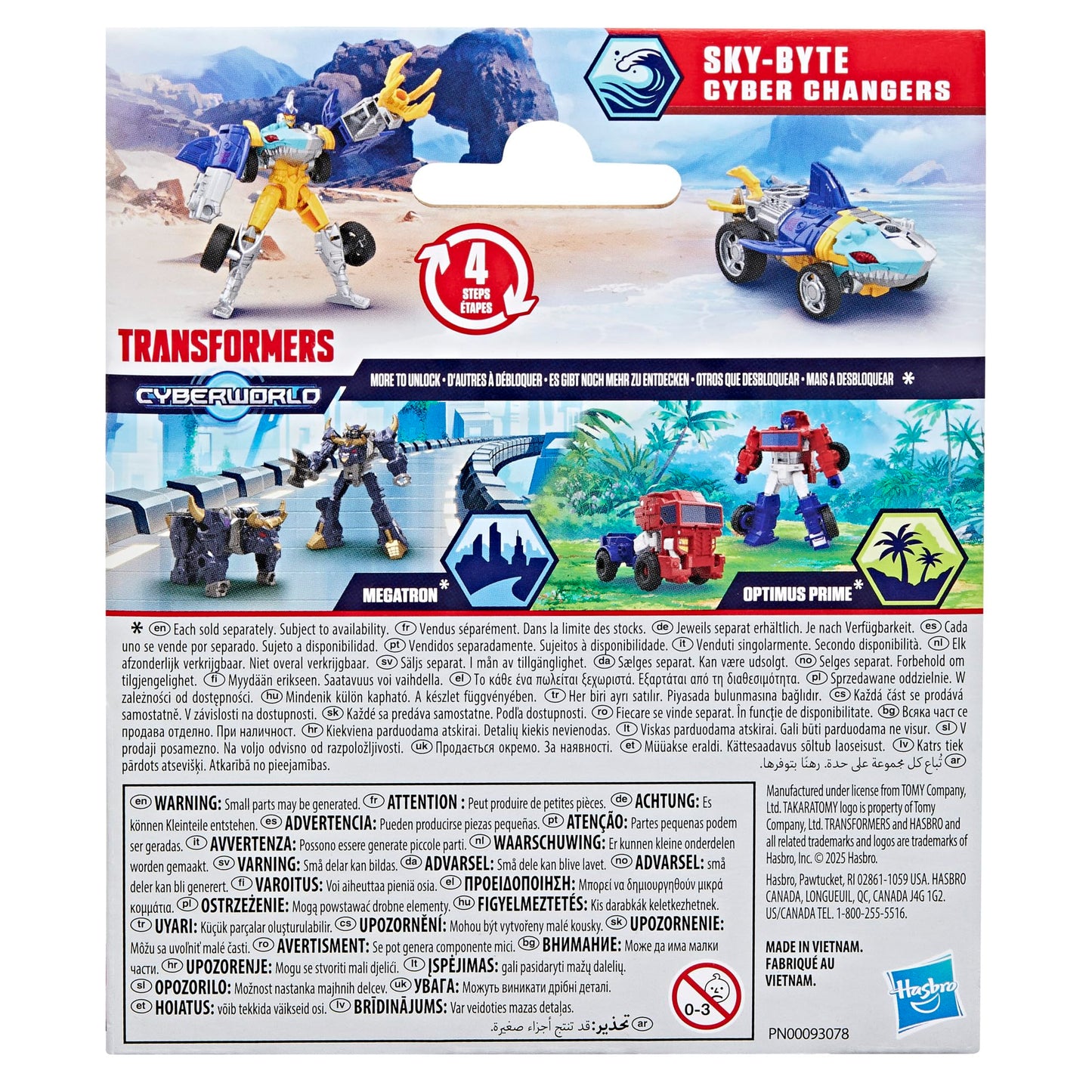 Transformers Cyber Changers Sky-Byte 4-Inch Action Figure, Quick Change to Car Mode, Plastic, Model G1050