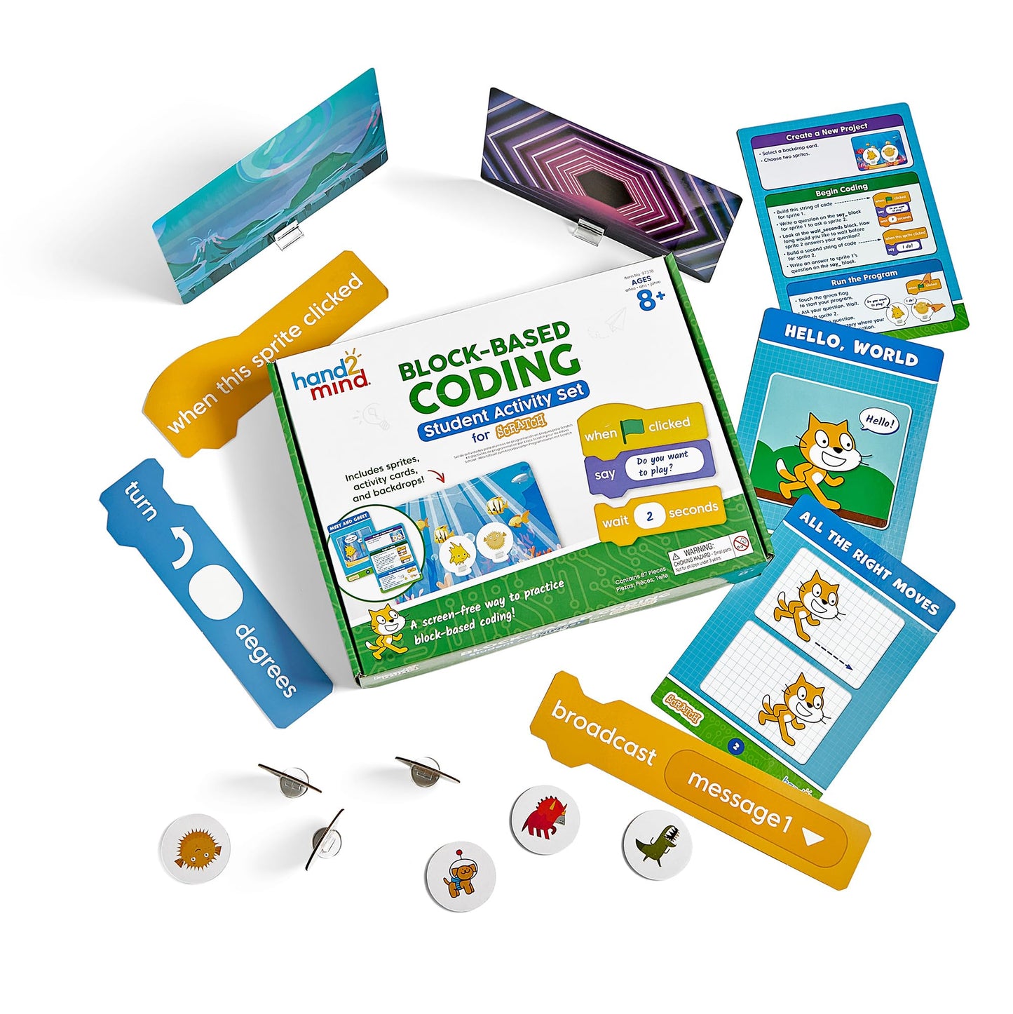 Hand2Mind Scratch Block-Based Coding Student Activity, Learn To Code, Computer Science And Programming For Kids, Stem Activities
