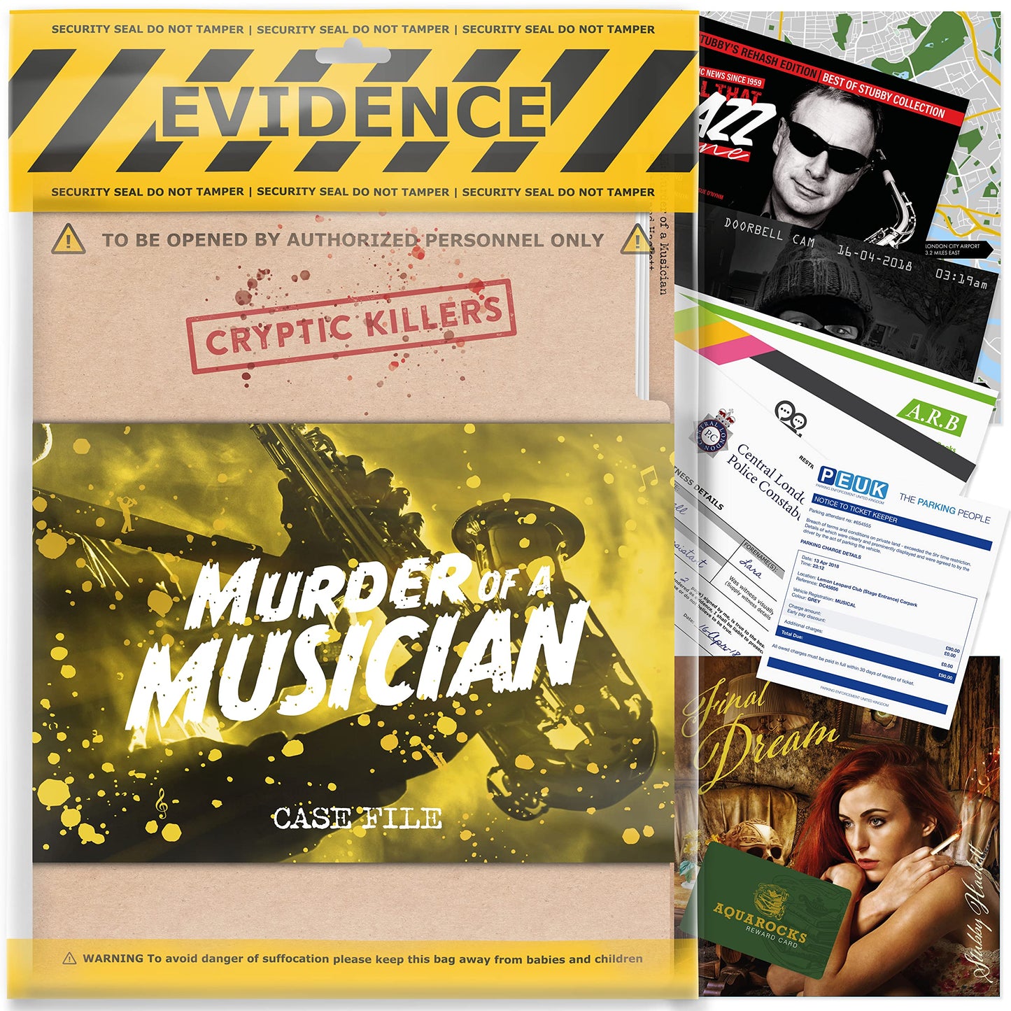 Cryptic Killers Unsolved Murder Mystery Game - Cold Case File Investigation - Detective Clues/Evidence - Solve The Crime - Individuals, Date Nights & Party Groups - Murder Of A Musician