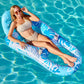 Sloosh Pool Lounge Float mature-themed  Inflatable Pool Floats Lounger Raft Floaties Water Floating Recliner Chair with Cup Holders Foot Rest Swimming Pool Floaty  Blue