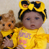 Ekokiz Realistic Baby Doll 22-Inch Real Life Reborn Baby Dolls Soft Cloth Body American African Baby Girl Lifelike Baby Dolls Wi