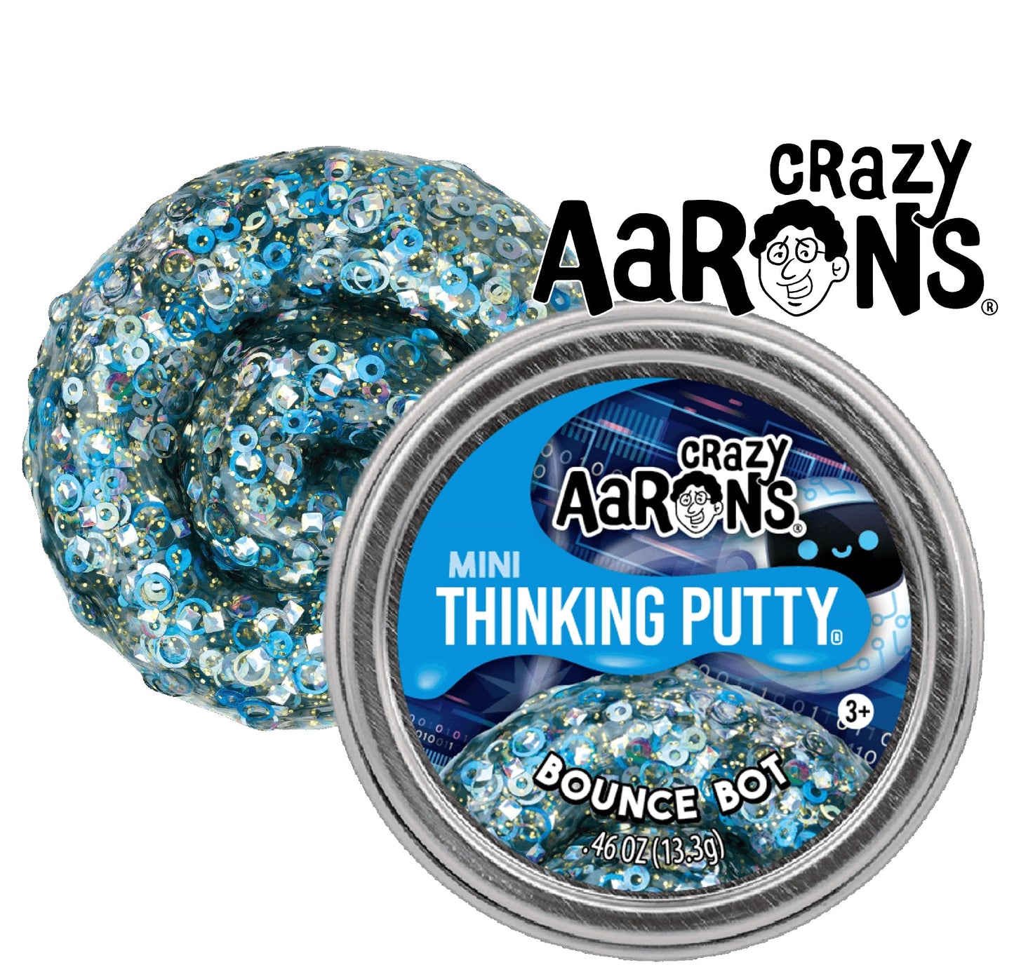 Mattys Toy Stop Crazy Aarons Putty Mini Tins Bounce Bot, Skate Away & Take-A-Taco Gift Set Bundle - 3 Pack (13.3g Each)