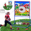VATOS 2 in 1 Football Toss Target Games and Soccer Toy for Kids  tossing Target Double-Sided Goal with 2 Inflatable Footballs & 2 Soccer Balls  Indoor Outdoor Back to School Activity Toy Gift