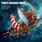 Tycole Pirate Ship Building Block Set With Lights,Creative Pirate Toys Compatible With Legos,Modern Boat Model Set,Idea Christma