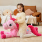 Ikasa Giant Unicorn Stuffed Animal Plush Toys, Licorne Soft Toy Large Cute Huge Big Size Jumbo Kawaii Fluffy Plushy Fat Oversized Plushie,Gifts For Kids Girls (Pink, 43 Inches)
