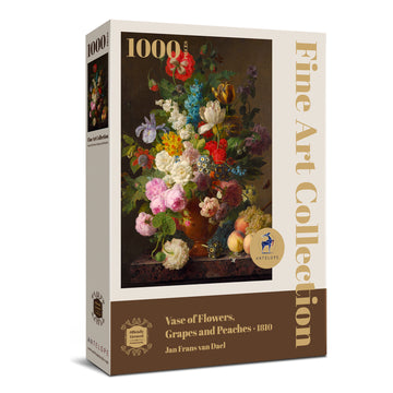 Antelope - 1000 Piece Puzzles For Adults - Vase Flower Grapes Peaches Jigsaw Puzzle 1000 Pieces, Jan Frans Van Dael Officially Licensed, High Resolution, No Dust Classic Artistic Puzzle