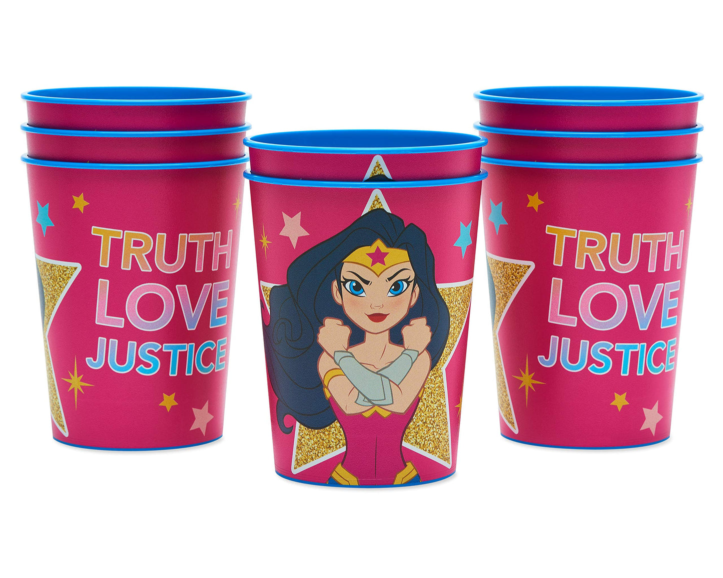 American Greetings Wonder Woman Party Supplies, 16 oz. Plastic Cups (8-Count)