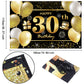 IMISI 30th Birthday Banner - Polyester Decorations for Men's Party Backdrop