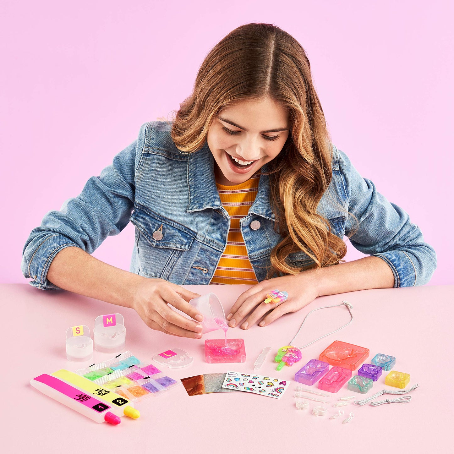 Jelli Rez Super Glitter Rainbow Pack - Quick & Easy DIY Resin Inspired Craft Activity Kit for Kids Ages 7 & Up