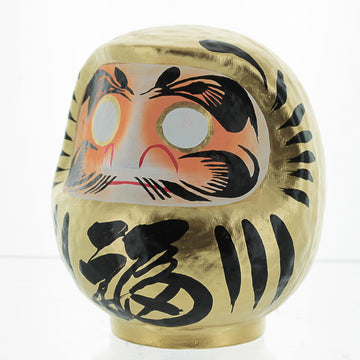 Daimonya Daruma Doll - Made In Japan - Wealth & Prosperity (Gold, Medium 4.7 Inch)