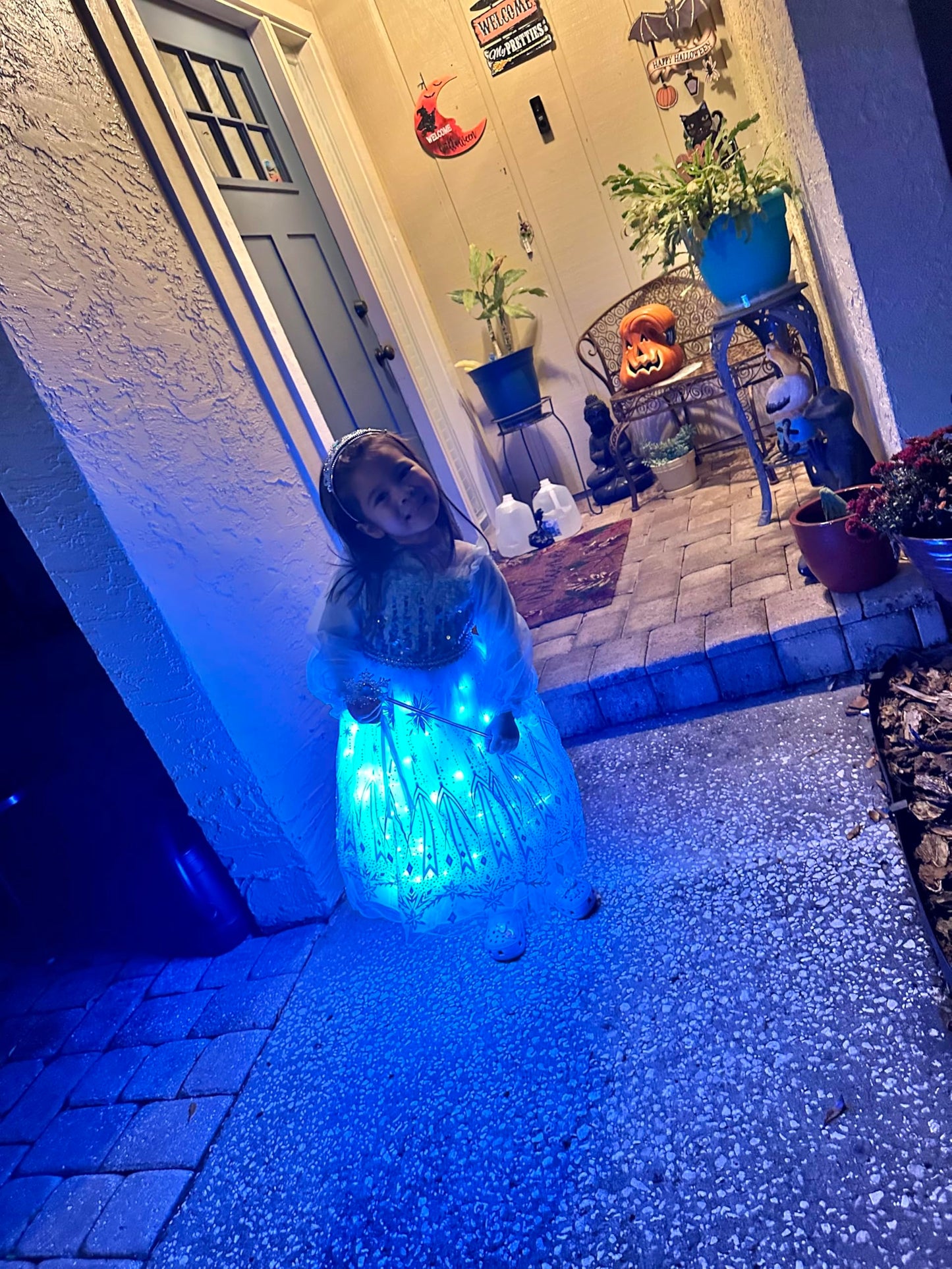 Hulaha Toddler Girls Elsa Costume Light Up Dress Kids Snow Party Dress Kids Costume For Elsa Dress Up 3-4T