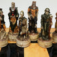 Skeleton Slayer Gothic Skull Chess Set W/High Gloss Dark Walnut & Birdseye Maple Color Board
