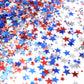 Red Blue White Twinkle Stars Table Confetti 4th of July Independence National Day American Theme Presidents Birthday Patriotic P