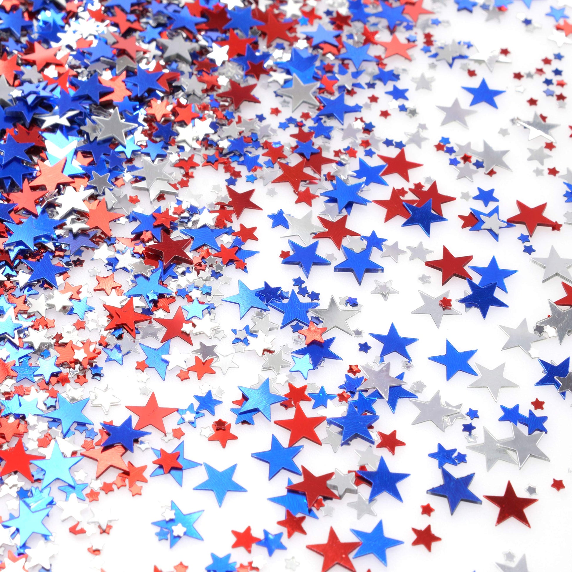 Red Blue White Twinkle Stars Table Confetti 4th of July Independence National Day American Theme Presidents Birthday Patriotic P