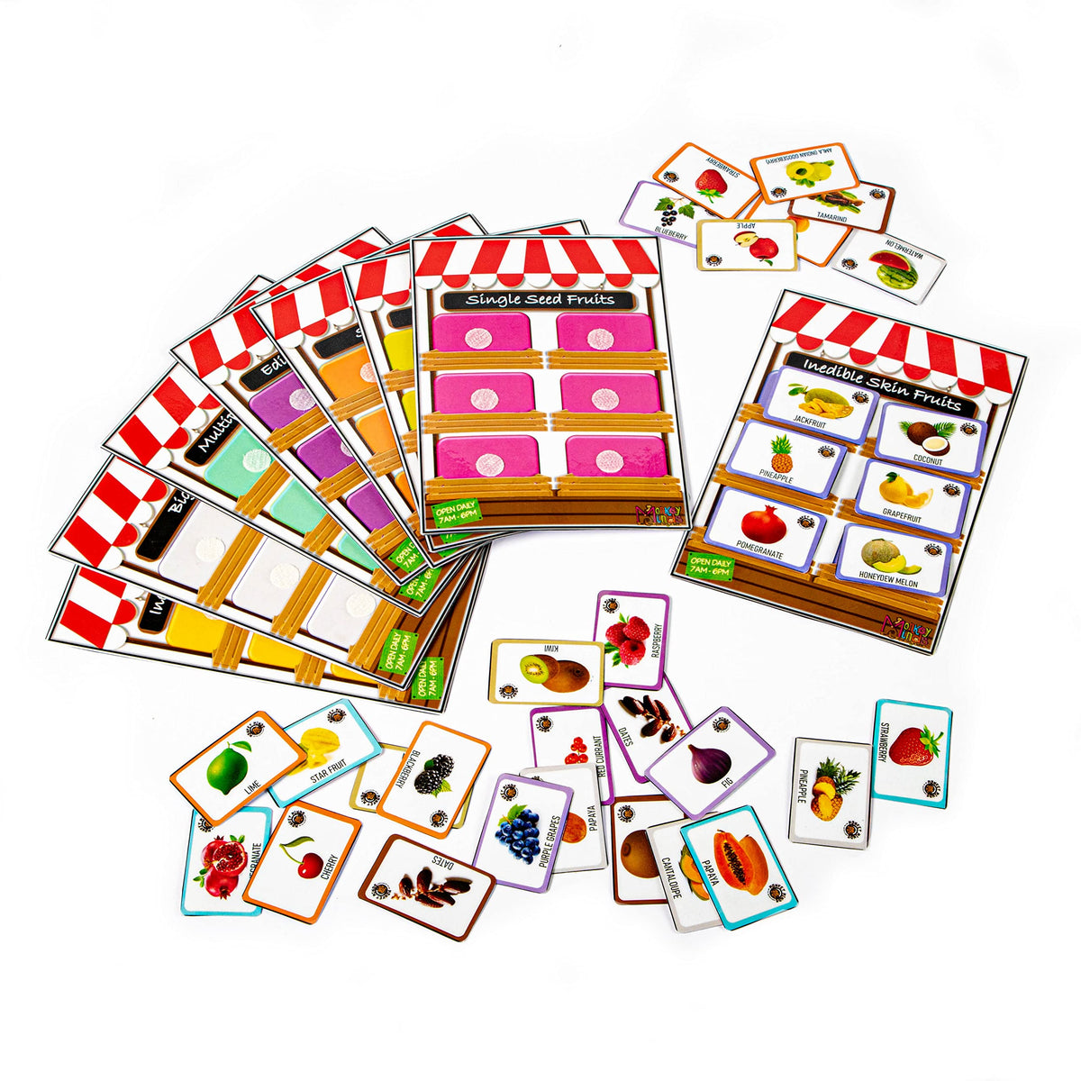 Monkey Minds Sorting Mats Know Your Fruits 2//Early Educational Toy And Learning Activity//Concept Of Identication, Categoriza