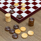 Attatoy Classic Stackable Wooden Checkers In Natural Wood Color (24 Pieces); With Drawstring Cloth Storage Bag, 1 1/8 Inch