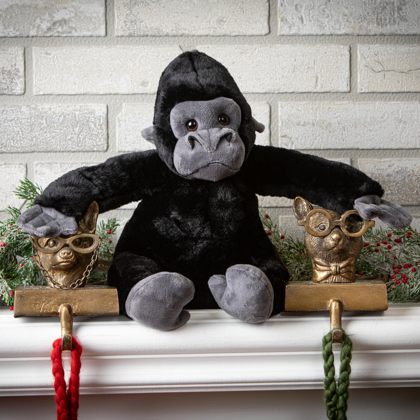 The Petting Zoo Gorilla Stuffed Animal, 12 Inch Plush Toy, Black, Model 420327, Gifts for Kids