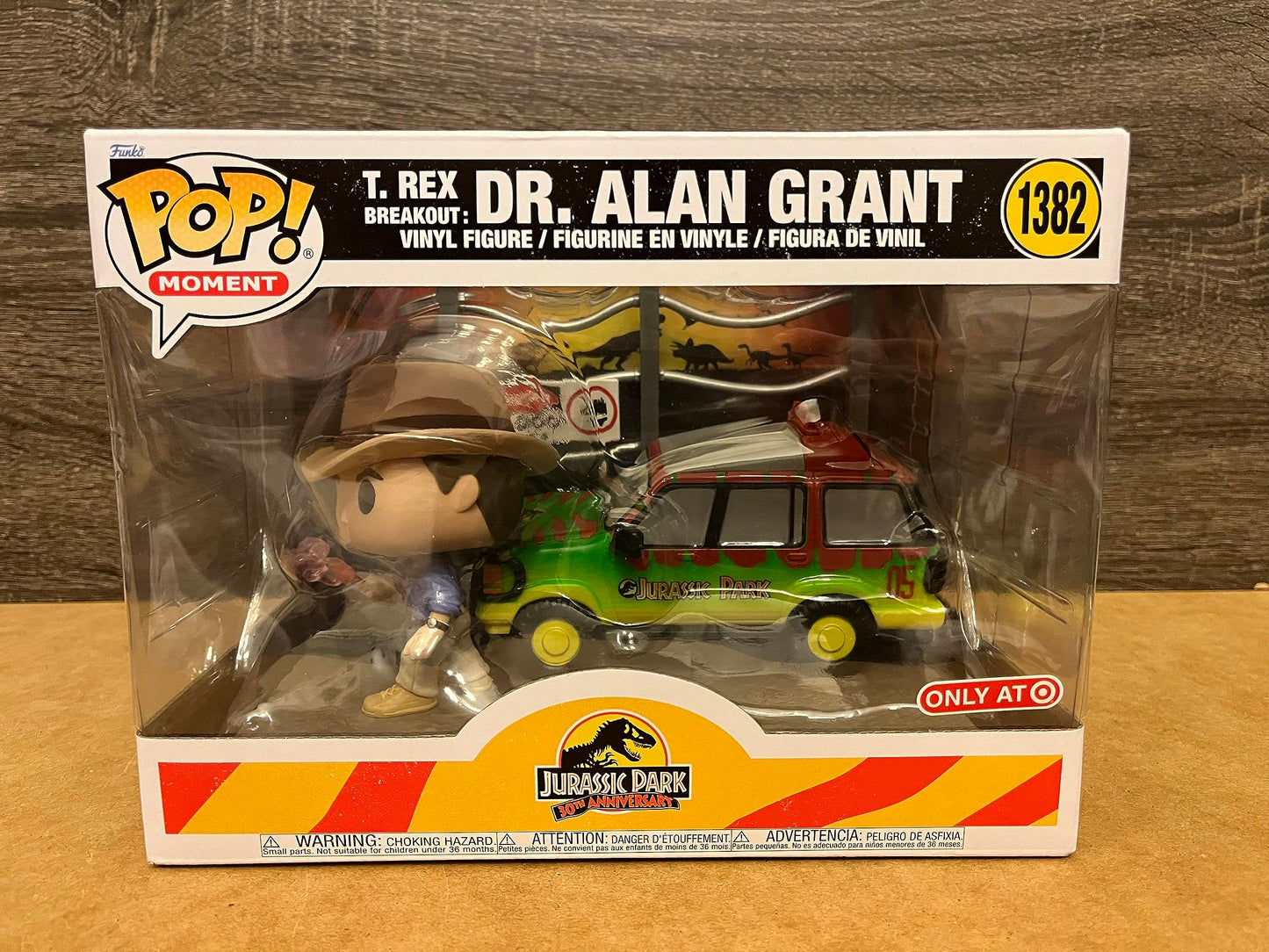 Funko POP! Moments Jurassic Park T-Rex Breakout with Dr. Grant #1382 - Green & Gray