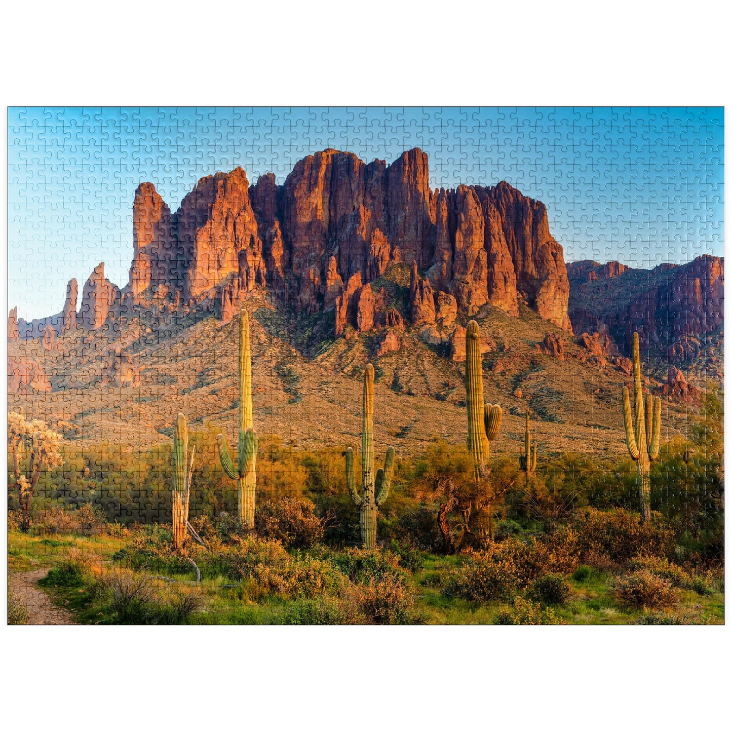 Mypuzzle The Superstition Mountains And Sonoran Desert Landscape At Sunset In Lost Dutchman State Park, Arizona - Premium 1000 P