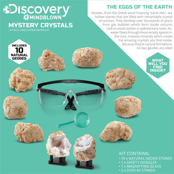 Discovery Kids Toy Mystery Crystals Geode Excavation Kit 14Pc