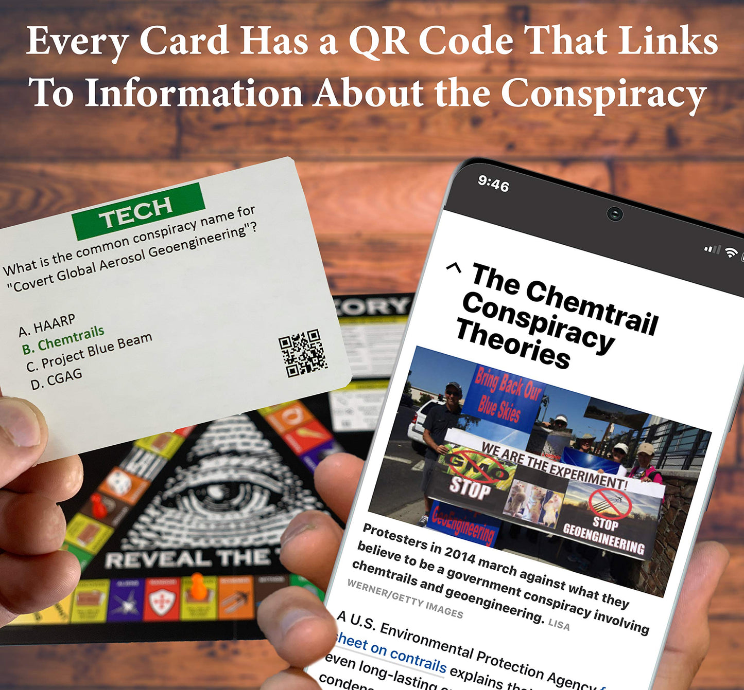 Neddy Games Conspiracy Theory Trivia Board Game - 3rd Edition, Multicolor, Cardstock Material